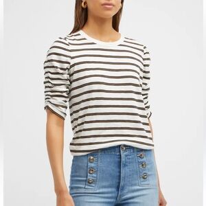 Veronica Beard Waldorf Striped Long Sleeve Top Size M